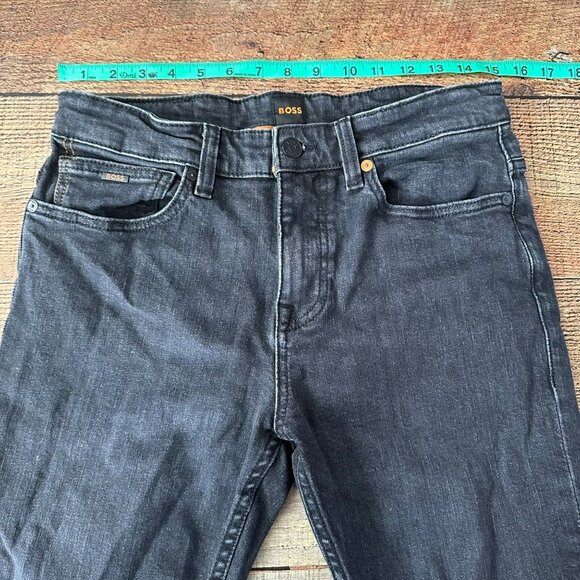 Hugo Boss Delaware Slim Fit Mens Black Denim Jeans 30x32 - Picture 2 of 9